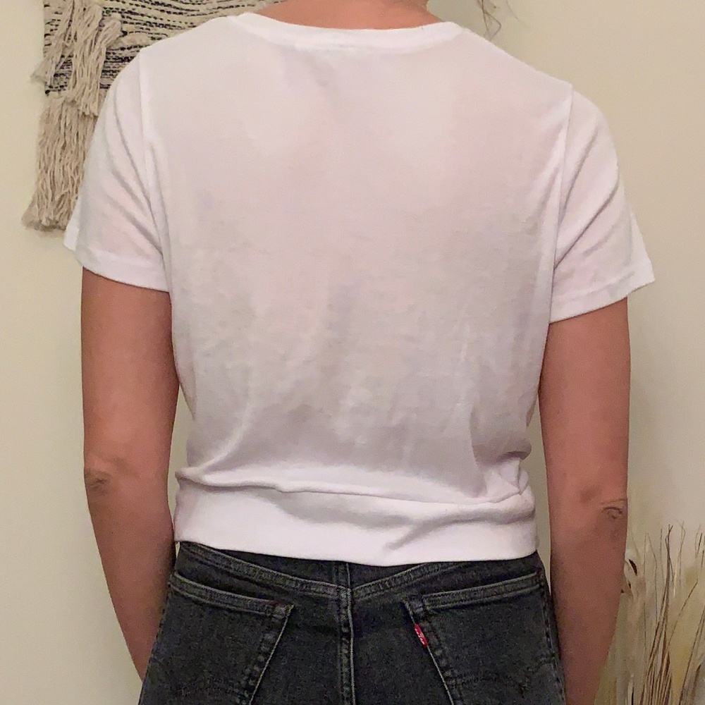 ASOS white wrap tie front short sleeve t-shirt - S - Picture 2 of 4